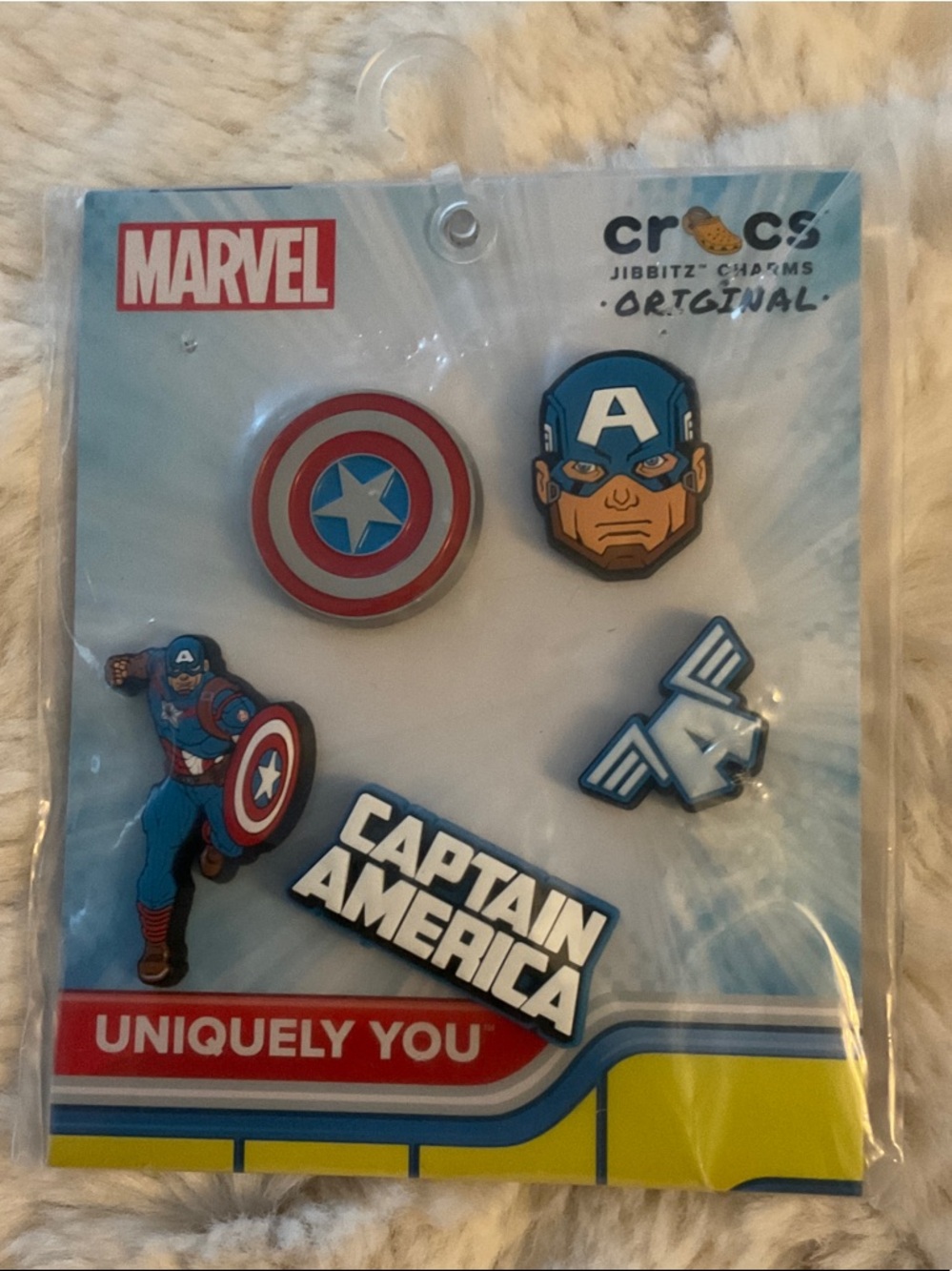 Marvel Captain America Blue and Red Jibbitz Charm Set